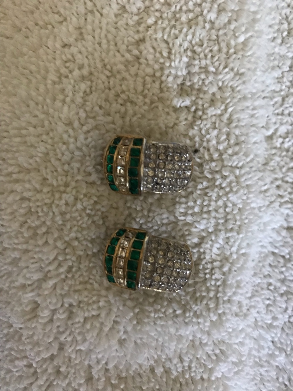 Green Crystal Pavé Clip-On Earrings